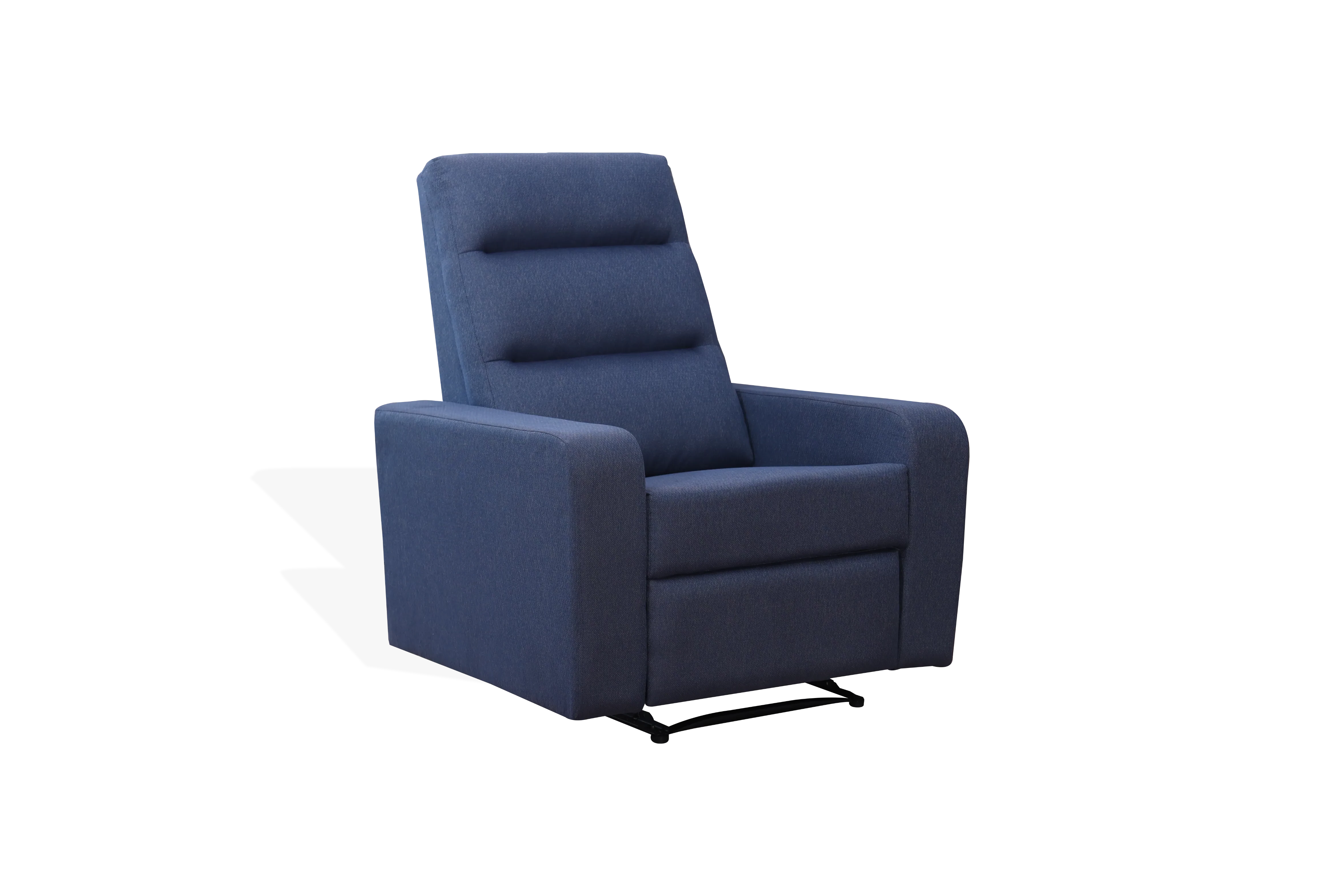 Kowloon Blue fabric single recliner Woodpecker Furniture