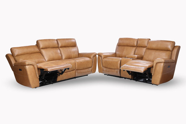 Darter leather recliner with console